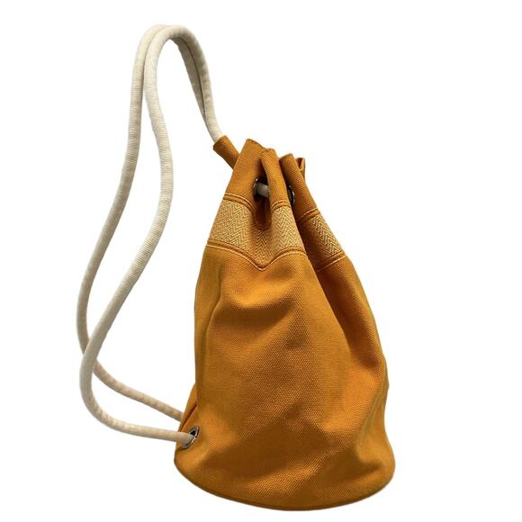 Hermès Sac Marine Receive Backpack Orange Cream Canvas main image 12